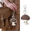 Lightweight Fabric Floral Mushroom Key Clip Keychain Pendant for Easy Carry Key Holder Bag Charm Decorative Item