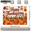 2D flat banner 1 piece - Thanksgiving autumn party background fabric pumpkin fruit basket maple leaveszyc