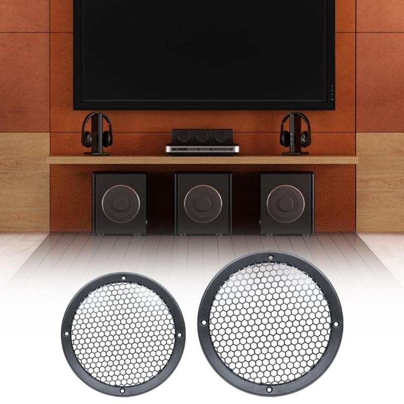 Speaker Cover with Cell Pattern Center, Black Circular Front Guard for Sound Cabinet Repair and Box Project Use