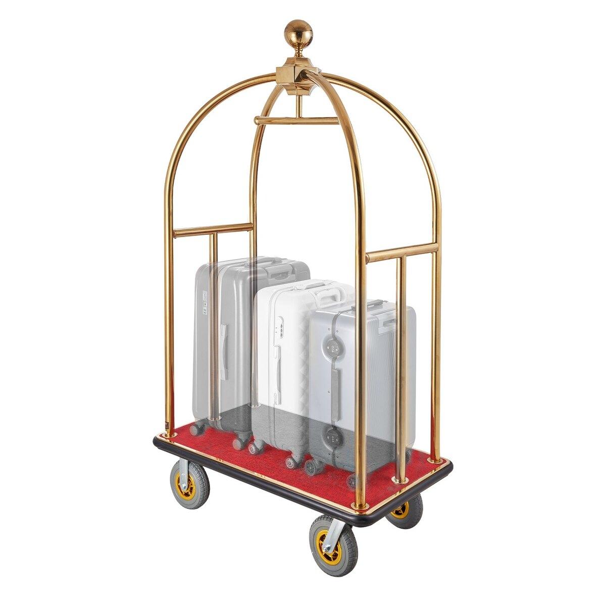 Hotel Bagagekar 1500 LBS Roestvrij Staal Bellman's Kar Gebogen Staanders