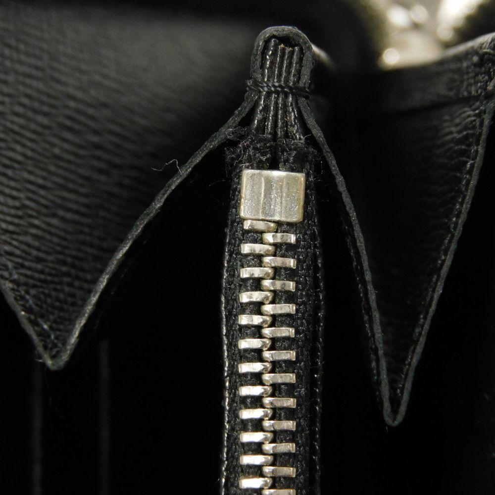 Used 12564 Zippy Organizer N63077 7940 Old Model Logo Black Gray Zip Around Damier Graphite Noir Men's from Japan