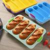 New 4-slot Open Silicone Bread Mold Non-Stick Bread Silicone Mould French Baguette Mold Baking Pans For Kitchen Baking Tool