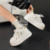 Platform women's shoes spring and summer 2025 new mesh light breathable small sports casual white shoes fashionable versatile