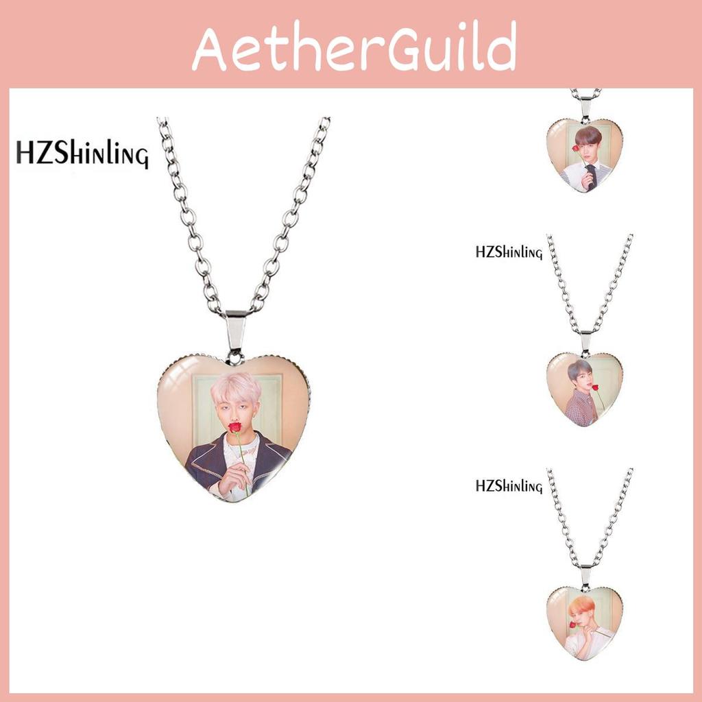 Fashionable Heart Shaped Bts Necklace Pendant With Alloy Metal And Elegant Design