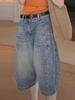 2025 Plus Size High Waist Denim Shorts - Slimming, Loose Fit, Wide-Leg, Casual Summer Wear for Women