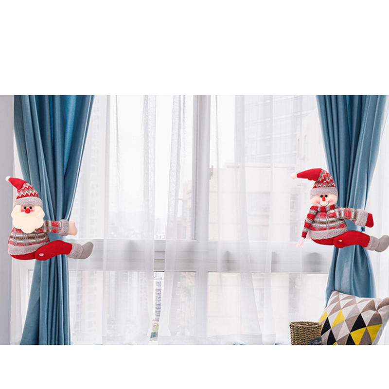 Christmas Curtain Buckle Tieback Santa Claus Elk Snowman Shape Curtain Tiebacks Curtain Fastener Buckle Christmas Home Decor