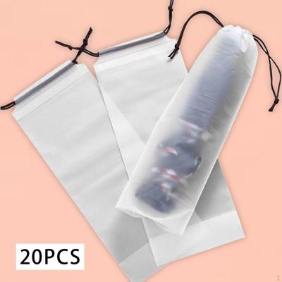 20 Pieces Umbrella Bags Umbrellas Sleeves Portable Wet Reusable Waterproof Translucent Storage Bag