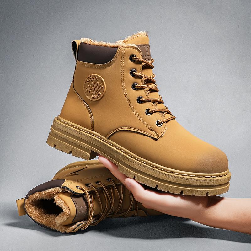 

Зимові чоловічі зимові черевики Водонепроникне спортивне повсякденне взуття Теплі плюшеві чоловічі черевики Чоловічі черевики для активного відпочинку Чоловічі туристичні черевики Робоче взуття для подорожей 44 жовтий