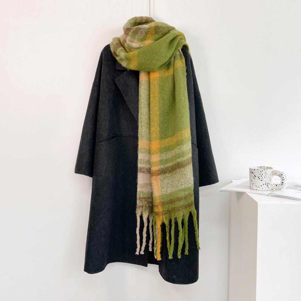 

Autumn and winter warm scarf women s mohair thickened scarf versatile scarf fashion shawl outside 45*230cm