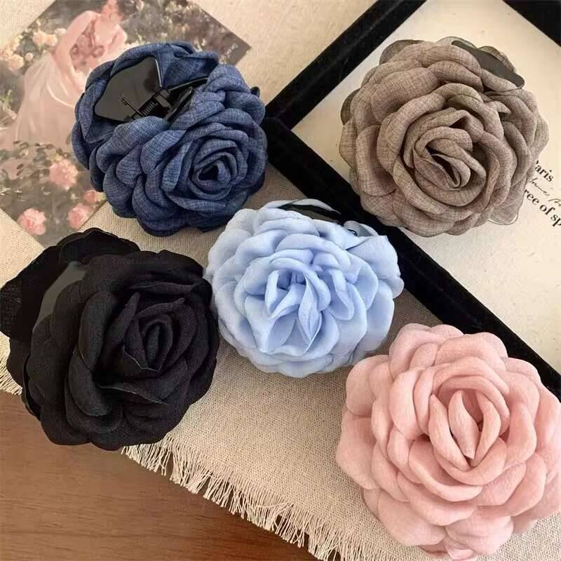 9cm Große Blume Haarspangen Französische Krallenklemme Für Frauen Haarschmuck Koreanisch Hinterkopf Haarklammer Mädchen Geschenke