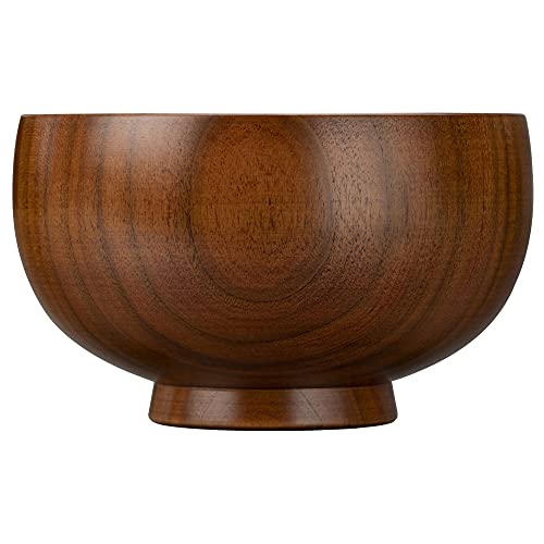 Yamanaka Lacquerware Shirasagi Woodwork Soup Bowl, Shirasagi Bowl, Small, Approx. 10cm, Cherry Blossom, Lacquered Brown, Made In Japan