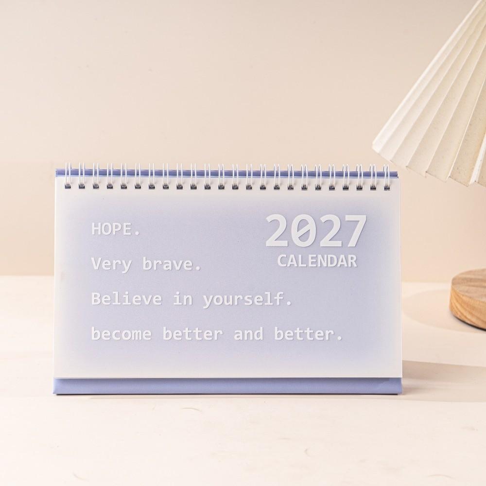 Metal Coil Standing Flip Calendar Standing Design Spiral Desk Calendar Work Plan фиолетовый