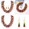 Wooden Bead Bohemian Tassel Necklace And Earring Set For Accessory Fashion