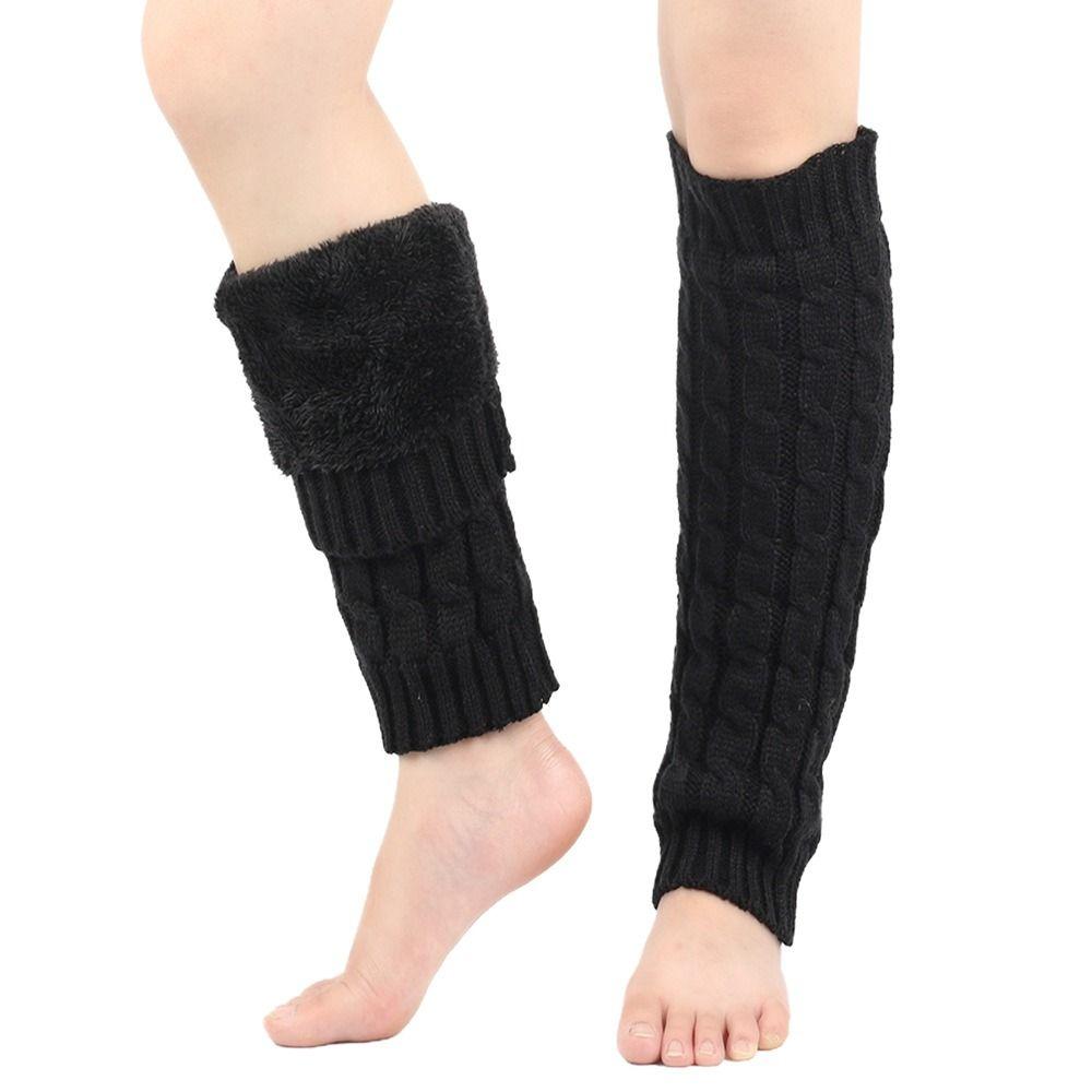 Twist Pattern Winter Boot Socks Knee High Boot Leg Sleeve Plush Pile Long Socks  Ankle Warmer