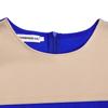 YYFS Women's Fashion Summer Spring Colour Block Print Short Sleeve O-Neck High Waist Casual Dresses