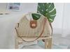 Seaside Holiday Retro Woven Beach Bag - Women's Handheld Shoulder Crossbody