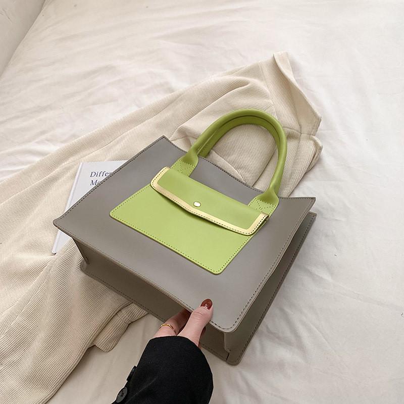 Contemporary Large Capacity Womens Tote Bag In Soft Pu Material For Daily Commuting зелёный