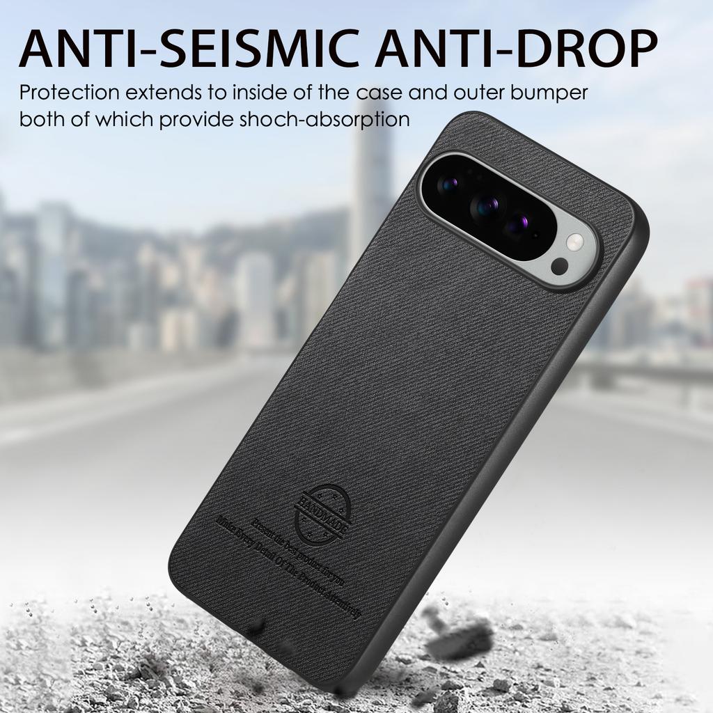 For Google Pixel 10 Pro XL Leather Phone Back Cover with Cloth Texture