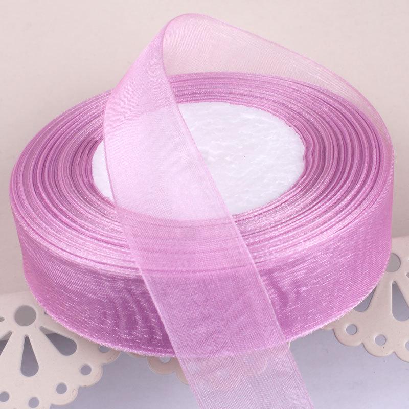 2,5 cm breites, transparentes Satinband aus Schneegarn für Bastelarbeiten und Haarschmuck