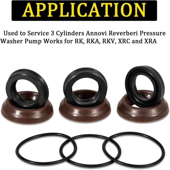 AR1857 Packing Kit 18mm XR Seal Repair Kit for Annovi Reverberi Pressure Washer Pump RK RKA XRC XRA