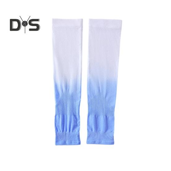 

1 пара нарукавников с защитой от ультрафиолета, эластичные дышащие нарукавники градиентного цвета, охлаждающие нарукавники для занятий спортом на открытом воздухе, вождения, велоспорта синий/белый