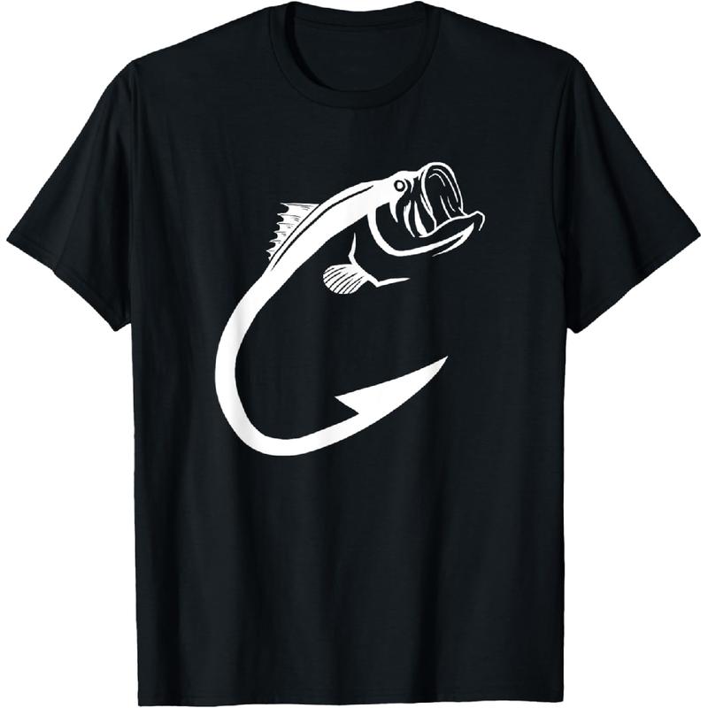

Fish Hook Minimal Art Cool Fishing Lover Art Lover Gift Unisex T-shirt L
