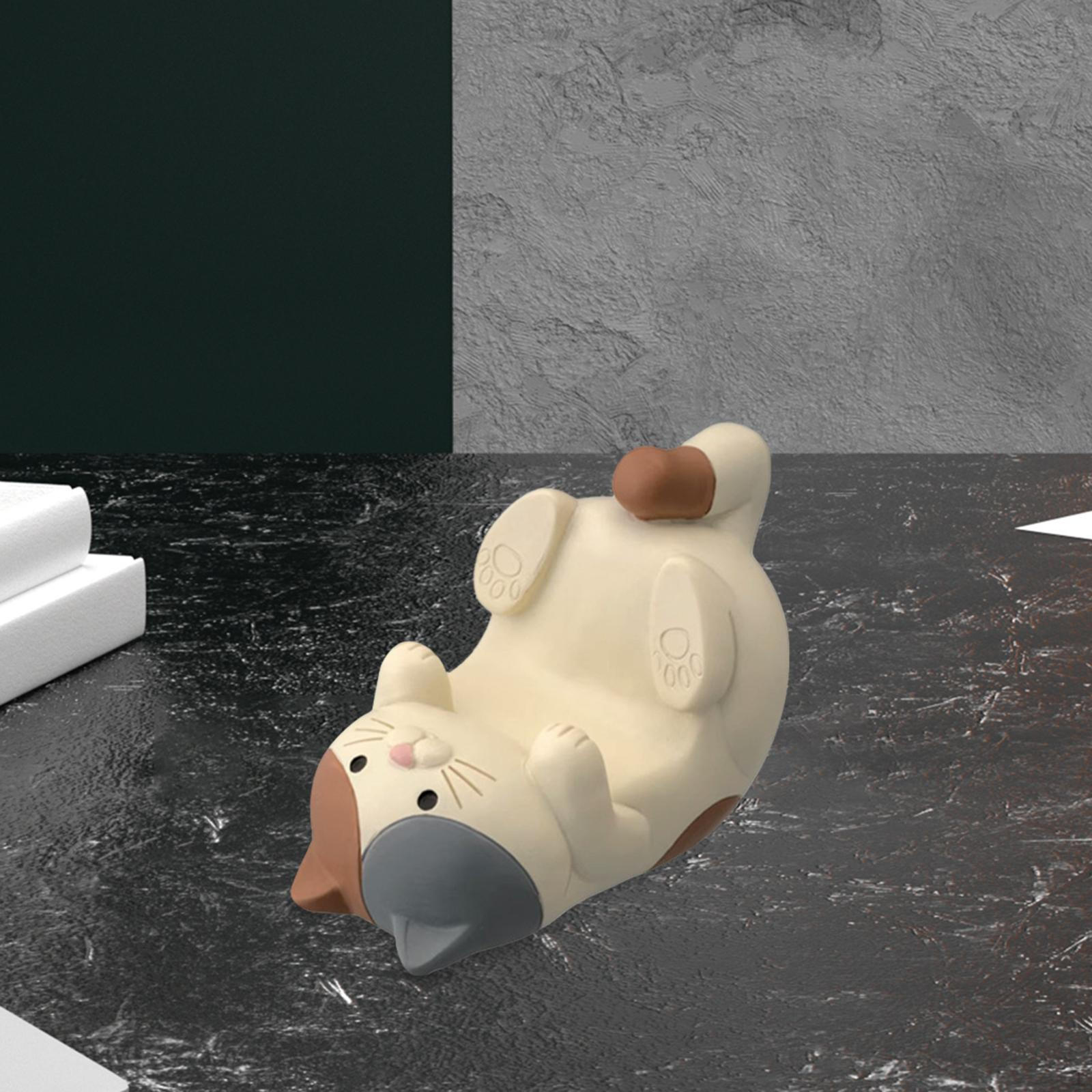 

Статуя кошки, скульптура животного, ремесленный стол, декоративное украшение, художественная фигурка для спальни, фермерского дома, кафе Beige Phone Holder