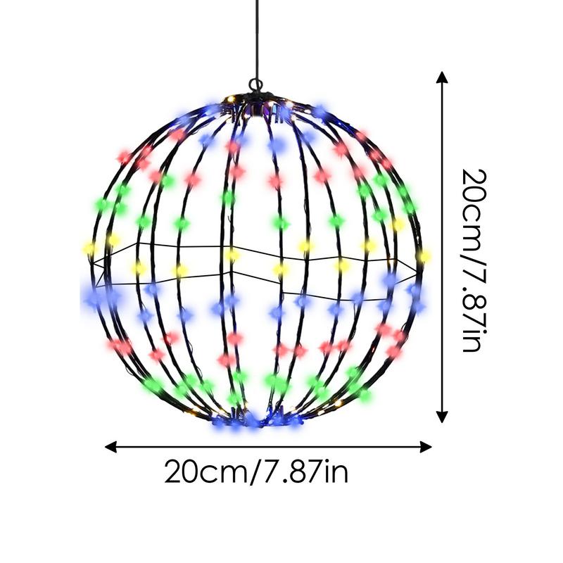 Kugel Beleuchtetes Display Weihnachtsdekoration Leuchtkugel LED-Beleuchtung Rahmen Große Kugel Lichter Lichterkette Für Veranda Terrassendekor