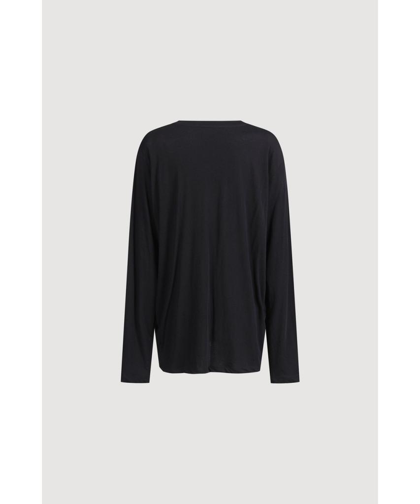 LUCKY CHOUETTE U Neck Loose Fit Long Sleeve T-Shirt (Black) Lftx25465Bkx
