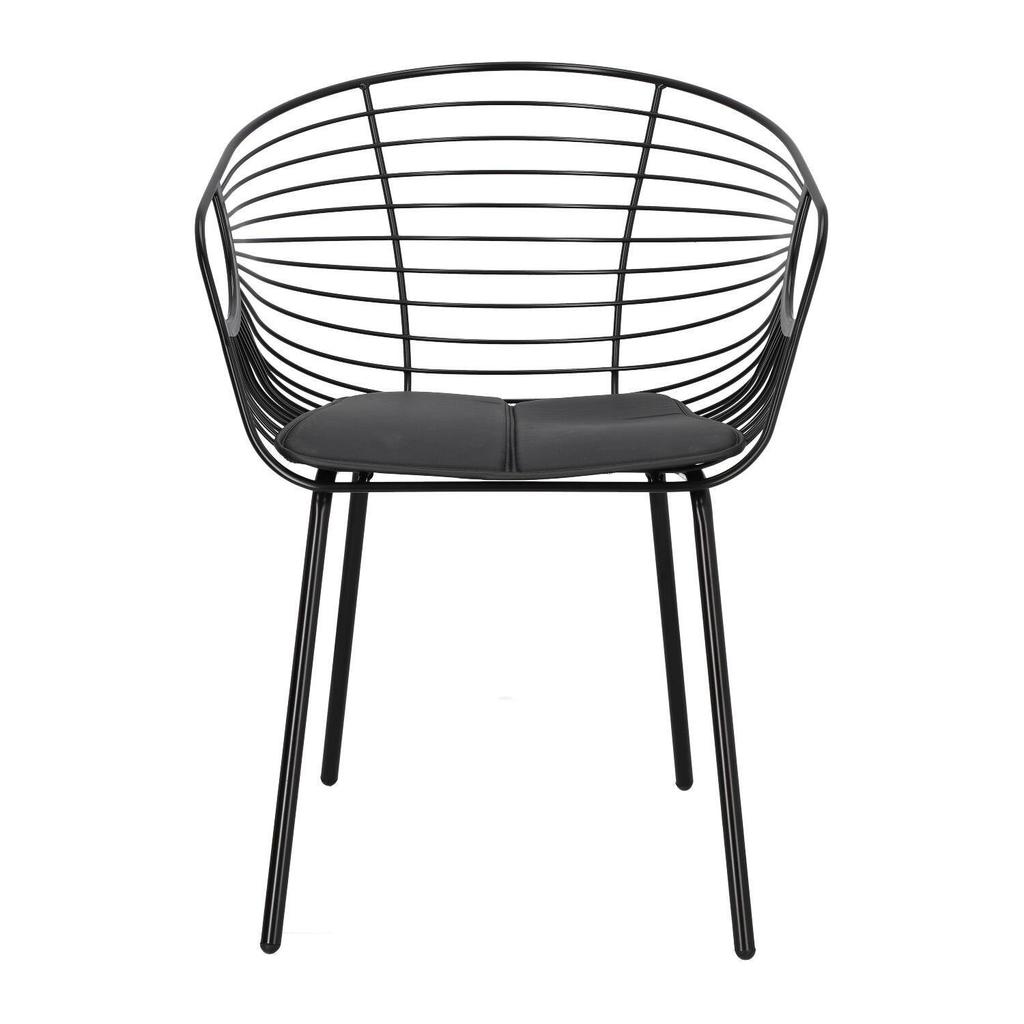 Sligo BLACK METAL CHAIR with Openwork Cushion