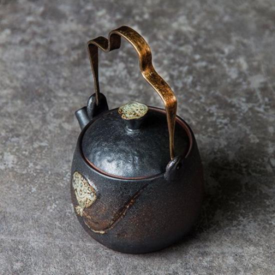 240ml Retro Ceramic Teapot with Handle Japanese Style Kung Fu Tea Set