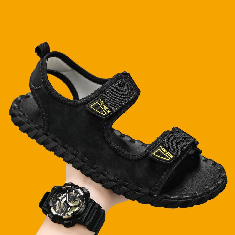 

Модные и дышащие мужские сандалии, нескользящие мужские туфли, высококачественные пляжные сандалии, мужская летняя обувь для комфортной ходьбы на открытом воздухе 46 чёрный