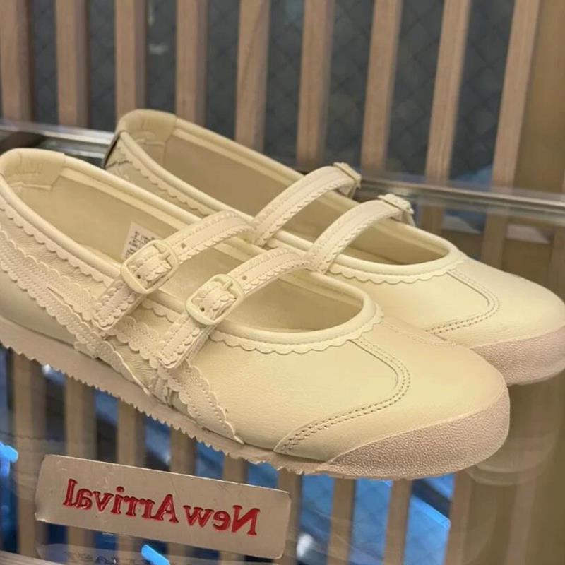 Leather Version Shoes Ghost Tiger Shallow Mouth Versatile Ballet Shoes Sheepskin Mary Jane Shoes Casual Single Shoes Sports Moral Training Shoes