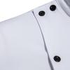Heren Restaurant Chef Uniform Kleding Opstaande Kraag Lange Mouw Shirt Werkkleding Teckwear Witte Shirts voor Heren