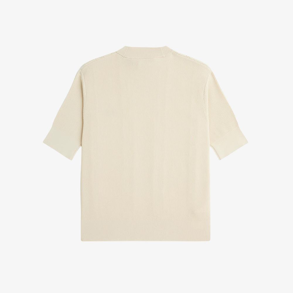FRED PERRY [Womens] Textured Knit Top - Oatmeal Afpf2519118-691