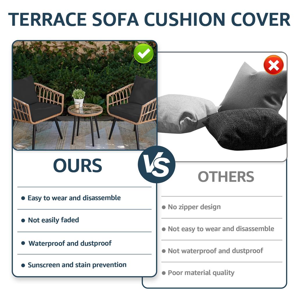 4Pcs Waterproof Sofa Seat Cushion Cover Elastic Solid Angle Sofa Seat Cover Pets Kids Patio Outdoor Cushion Slipcover Seat Case