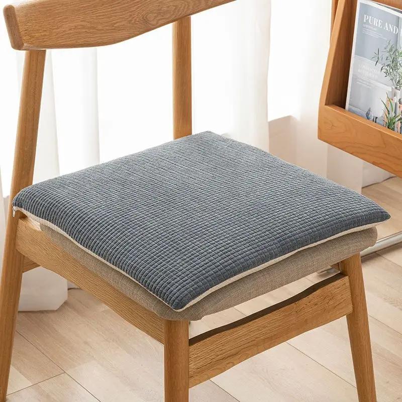 Four Season Universal Thicken Office Sedentary Stool Pad Simple Solid Color Home Square Seat Mat Non-slip Dining Chair Seat Mat