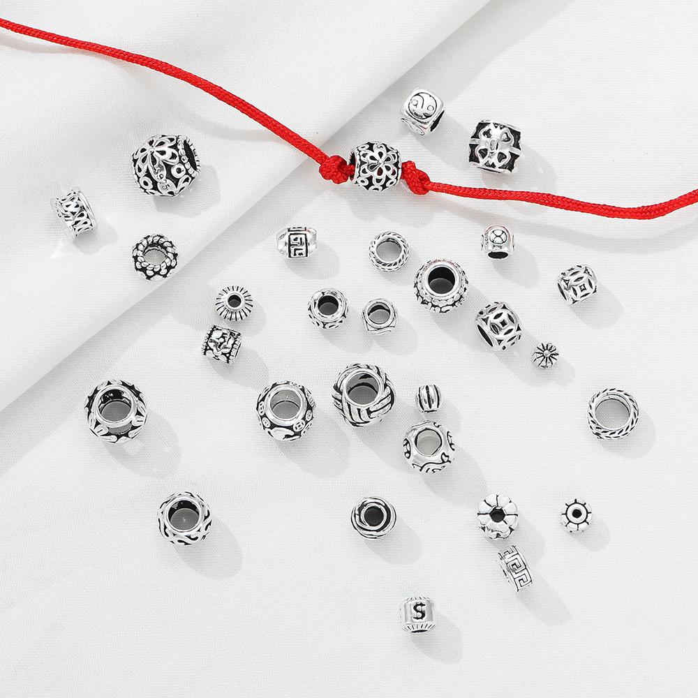 1pcs/lot 925 Sterling Silver Various Shape Silver Color Beads For DIY Jewelry Necklace Bracelets Making Supplies Accessories