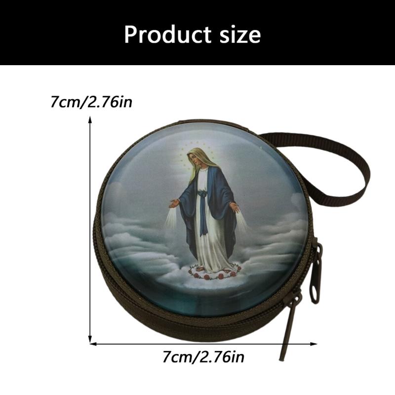Catholic Rosary Pouch Religious Jewelry Storage Box Coin Purses Rosary Prayer Bag Religious Jewelry Storage Box Gift