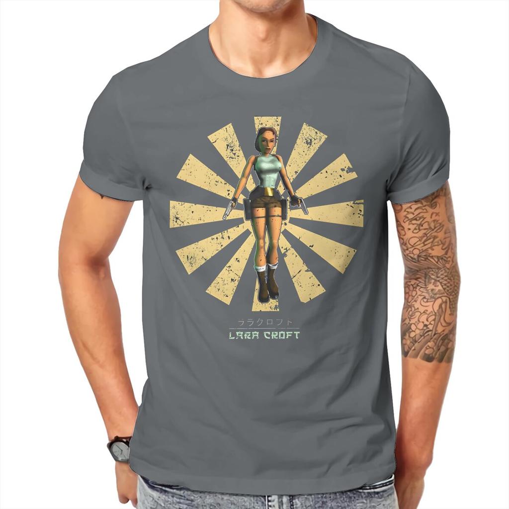 Tomb Raider Game Lara Croft Japanese Tshirt Graphic Unisex Tops Vintage Alternative Summer Cotton Clothing Harajuku T Shirt