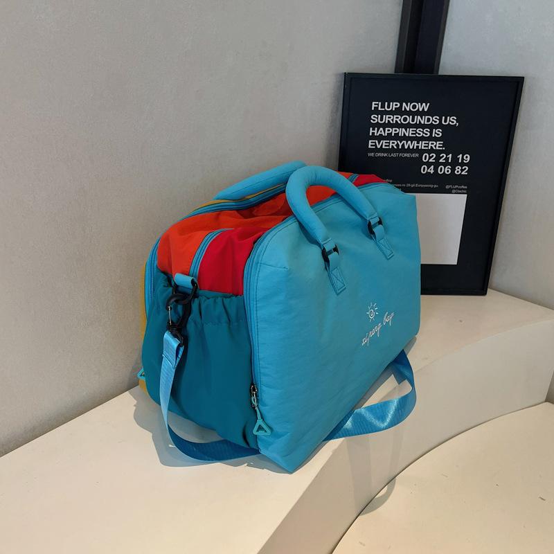 

New dopamine color matching, outing large-capacity tote bag, street trend shoulder bag, European and American style crossbody bag синій