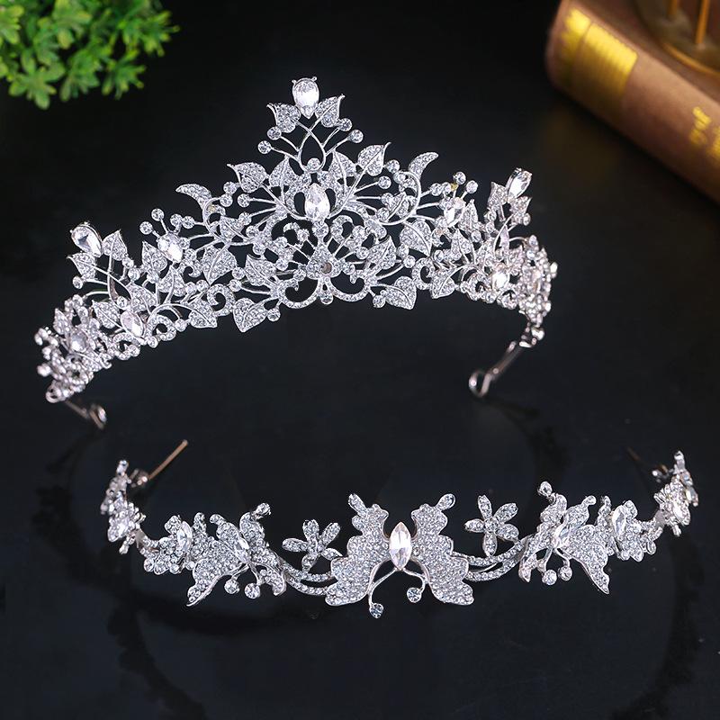 Bride's Dreamy Headwear Bride's Heavy Duty Superimposed Crown Three Dimensional Flower Detachable Double Layer Dress Headwear Dress Accessories