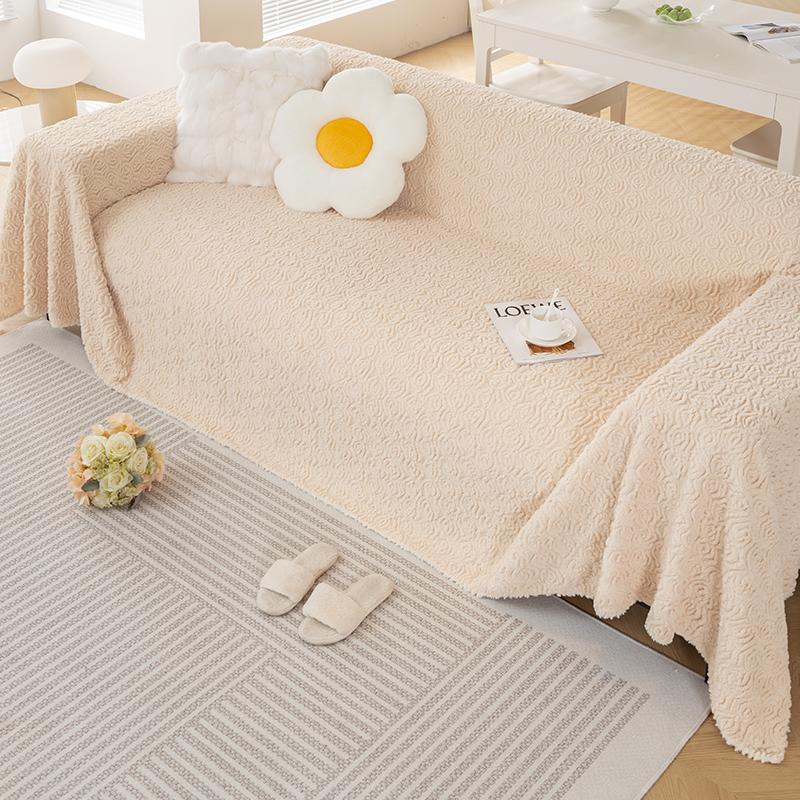Modern Simple Solid Color Sofa Throw Cover Non-slip Sofa Towel Nordic Dust Anti-scratch Protection Cover Sofa Mat Blanket
