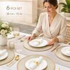 6pcs/set Non Slip Boho Braided Table Mats Bohemia Woven Dish Mats  Bowls Plates