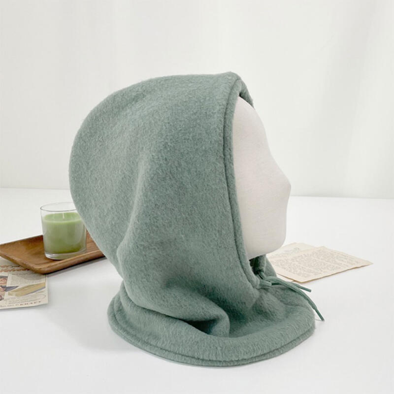 Women s fleece balaclava reversible drawstring hat C6525_Beige