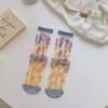 New Women Ladies Sock Fashion Sheer Mesh Glass Silk Socks Ultrathin Transparent Crystal Lace Fabulous Elastic Summer Flower Sock