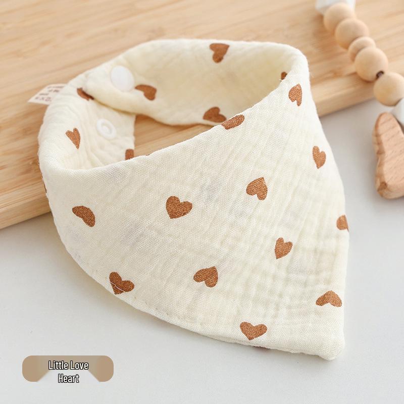 Gekräuselte Baumwollgaze Dreieck Baby Lätzchen & Spucktuch