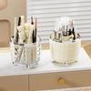 360 Degree Rotating Makeup Brush Holder Large Capacity Diamond Pattern For Vanity Desk Bathroom Cosmetics Storage