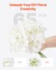 65 Pcs Artificial Silk Hydrangea Flowers 9.8 In Bouquet Arrangement White