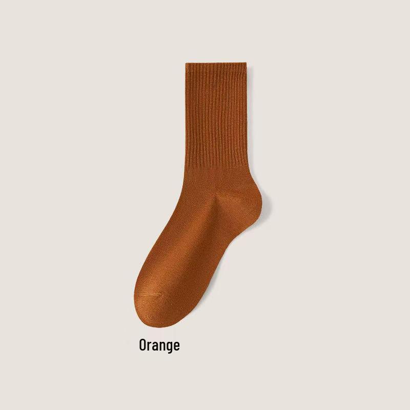 Women's Mid-Calf Cotton Socks - Sweat-Absorbent, Odor-Resistant, Non-Slip, Boneless Design for Spring and Autumn